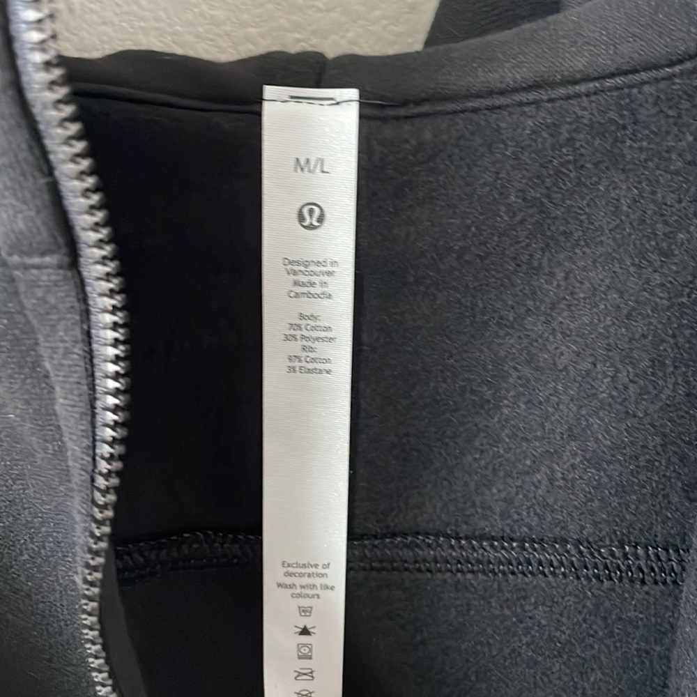 NWT Lululemon Scuba Oversized 1/2 Zip Hoodie Black Size M/L - Picture 5 of 11